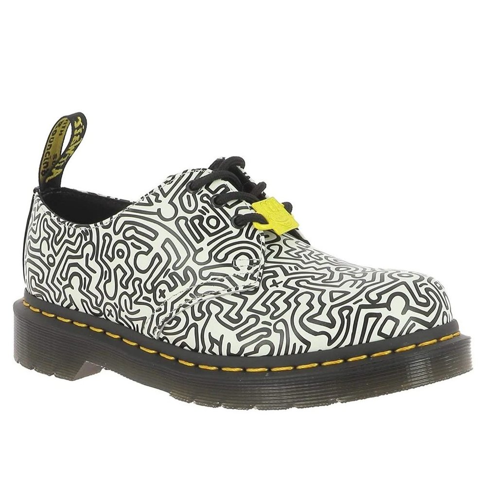 DR. MARTENS 1461 KH FIG KEITH HARING PRINT 26833009 (BLACK / WHITE)  UNISEX